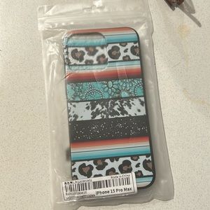 A phone case from SHEIN orange, yellow, blue, black, and white